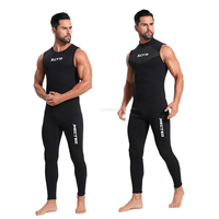 Men 3mm Neoprene Diving Wetsuit One-piece Sleeveless Suit Breathable High Elasticity Freediving Summer Swimwear Canoeing Wading