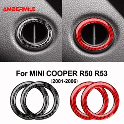 AMBERMILE for Mini Cooper One R50 R53 2001-2006 Dashboard Side Defog Air Vent Instrument Panel Sticker Soft Carbon Fiber 2pcs