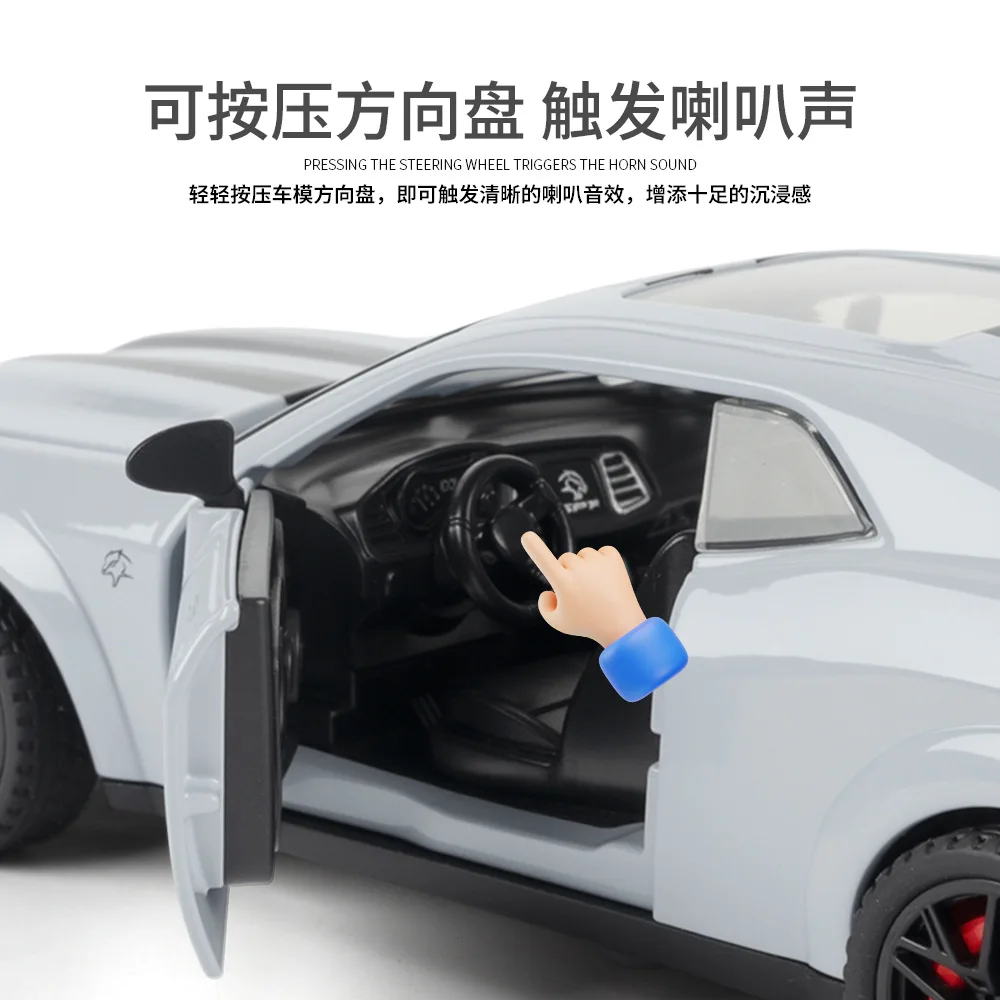 1:32 Dodge Challenger SRT Hellcat Redeye Supercar Model Samochodu z Odlewu Metalowego, Metalowy Model, Ozdoba na Biurko i do Domu, Prezent Urodzinowy