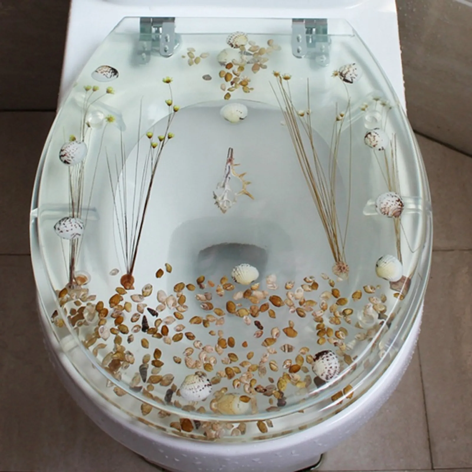

1 Resin Toilet Seat for Family Bathrooms Hygiene Essential Wear-resistant Anti-pollution Safe Transparent Design