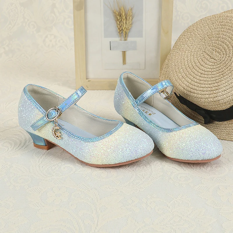 

Kids'Casual Shoes Low-heeled shoes Princess PU Leather Shoes Spring Shoes For Girls Anti-slip ​Soft Bottom Blue Shoes Size 26-38