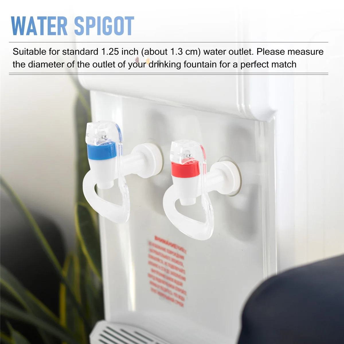 Water Dispenser Replacement Push Faucet - Cold and Hot Water Spigot Blue and Red Pack