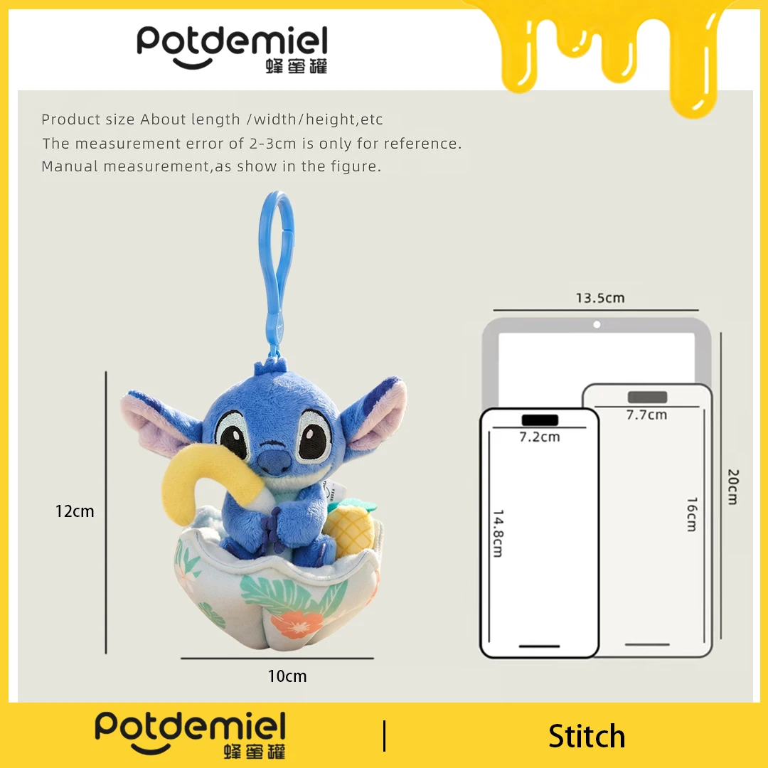 Potdemiel Disney Stitch Plush Keyring Stuffed Doll Toy Bag Pendant Backpack Ornament Keyring Purse Handbag Fans Gift Kids Adults - view 2