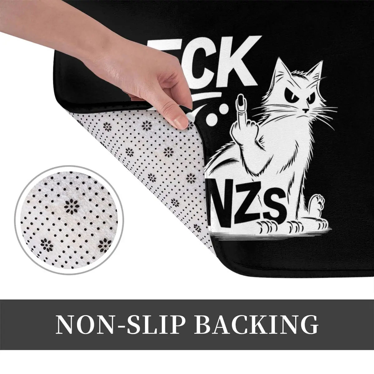F-Fck-S N-Nzs-S Statement With Proud Cat Non-slip Doormat Floor Mat Carpet Rug for Kitchen Entrance Home Bedroom Footpad Mats