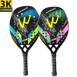 Beach Tennis Racket 3K Camewin Full Carbon Fiber Rough Surface Outdoor Sports Ball Racket For Men Women Adult Senior Player