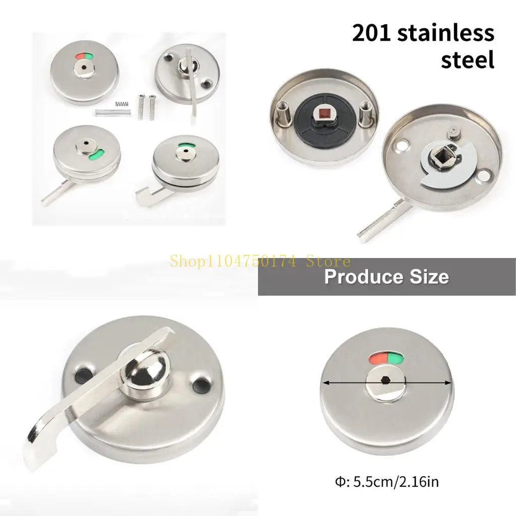 

Прочный набор дверных ручек для ванной комнаты из нержавеющей стали с индикатором, удобный для простой установки и современный