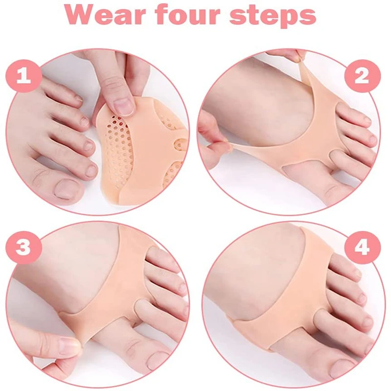 Silicone Metatarsal Pads Forefoot Gel Heel Heel Protectors Pad Plantar Fasciitis Women Men Foot Pain RelieveBlister Prevention