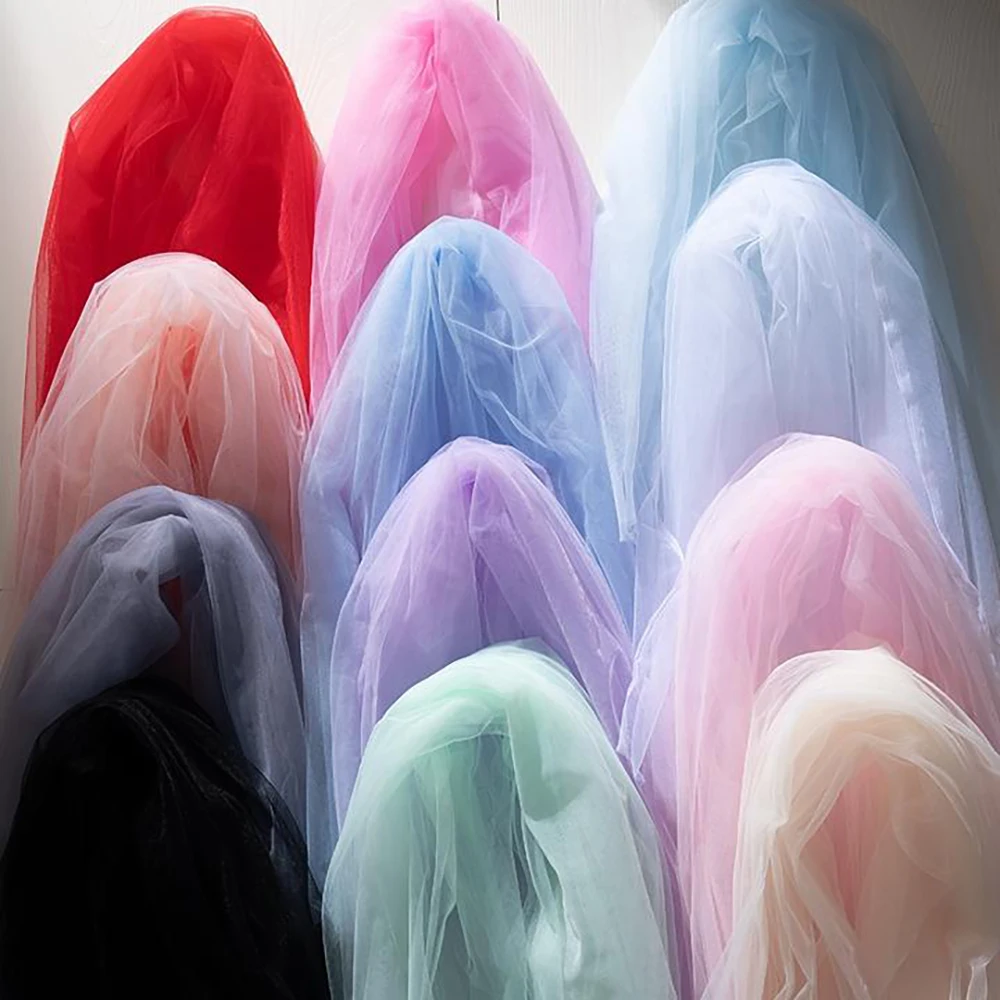 ins Fairy Fog Tulle material Soft handmade diy veil sheer tulle clothing fabric Wedding dress children's clothing backdrop