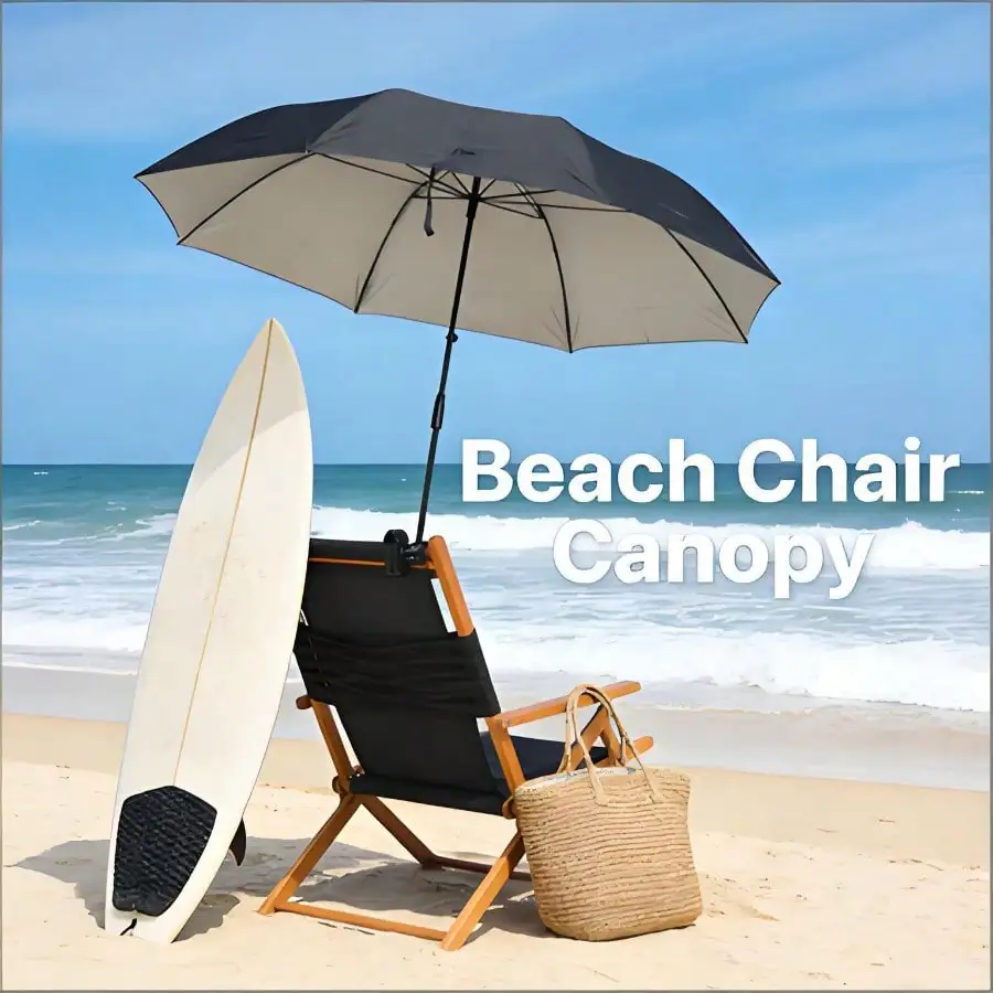 

(2 шт.) Черный зонт-навес для взрослых стульев с универсальным креплением | Портативный солнцезащитный козырек от УФ-излучения для кемпинга, пляжа и уличных стульев