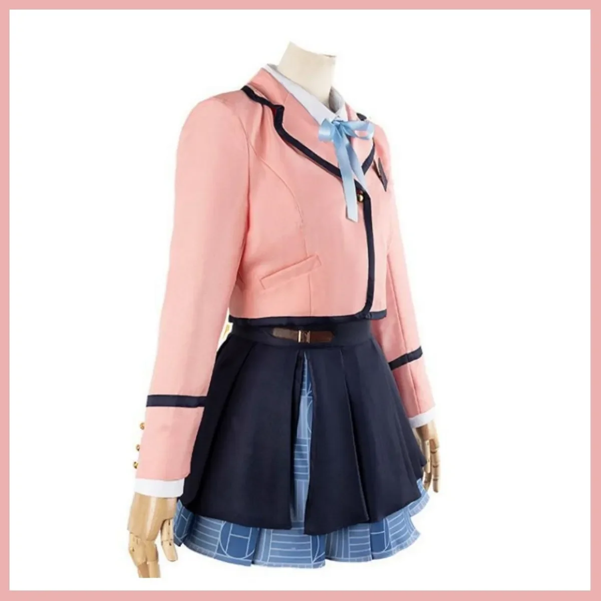 Аниме-игра Gakuen Idolm@Ster Hanami Saki, костюм для косплея, японский розовый JK, униформа, пальто, юбка, парик, женский кавайный костюм кампуса