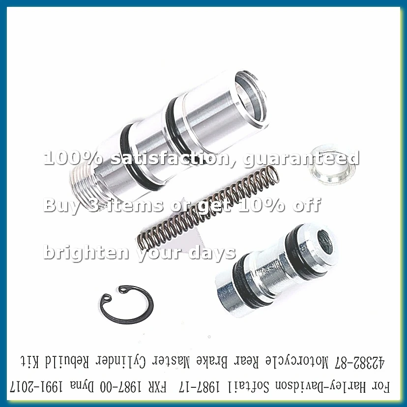 Motorcycle Rear Brake Master Cylinder Rebuild Kit 42382-87 for Softail 1987-17 Dyna 1991-17