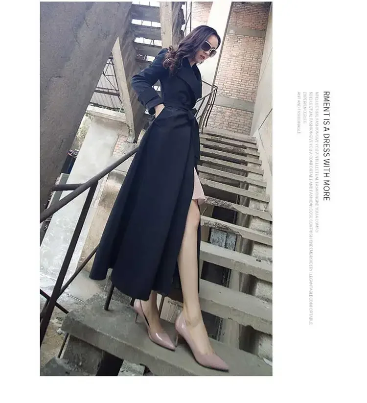 

Тренч женский атмосферный коллекция глянцевый новейший блочный край в полоску Abrigo Feel Dye пояс рукав богемный многоцветный