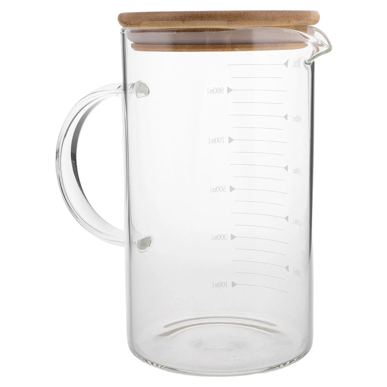 

1000ml Glass Measuring Cup Lid Handle Safe Precise Results Cooking Baking Iced Tea Wine Coffee Milk Containers