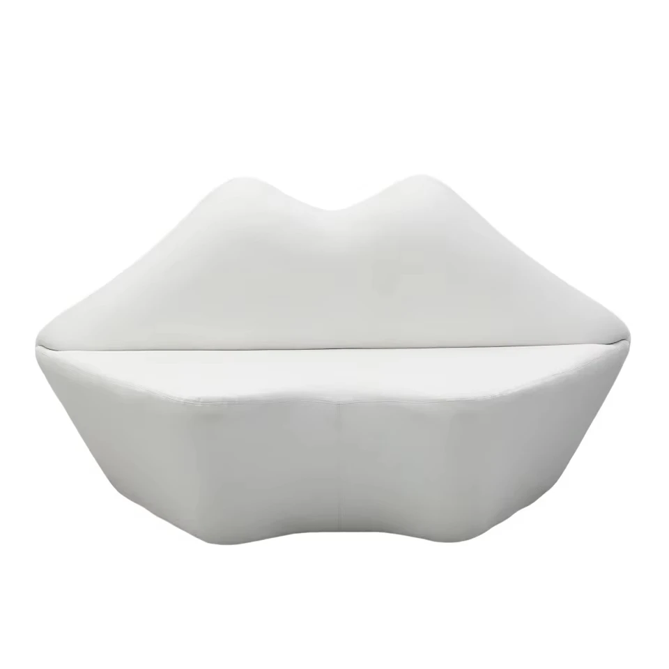 Good Quality Factory Directly Synthetic Leather Creative Lips Sofa Modern Salon Waiting Chairs for Hair Beauty Salon and School
