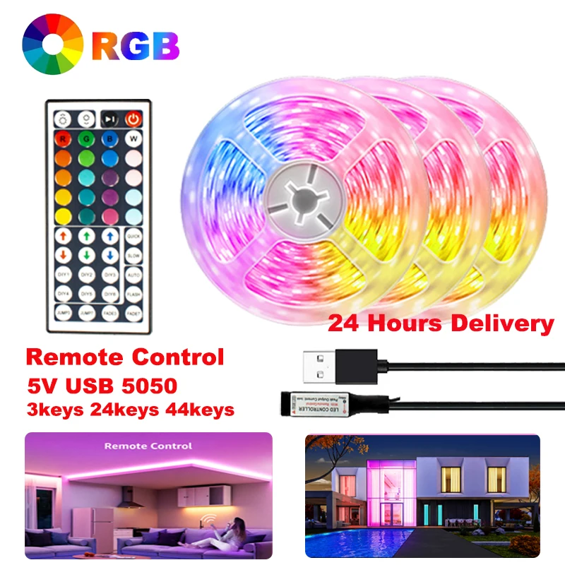 

LED Lights for Room DC5V USB LED Strip Light Color RGB Tape LED 5050 20m 15m 10m 5m Ice LED Strip Bedoom Decoration TV Backlight