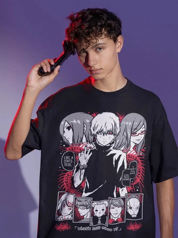 Tokyo Ghoul Ken Kaneki Manga Strip Horror Japanaise Manga Anime T-Shirt #2