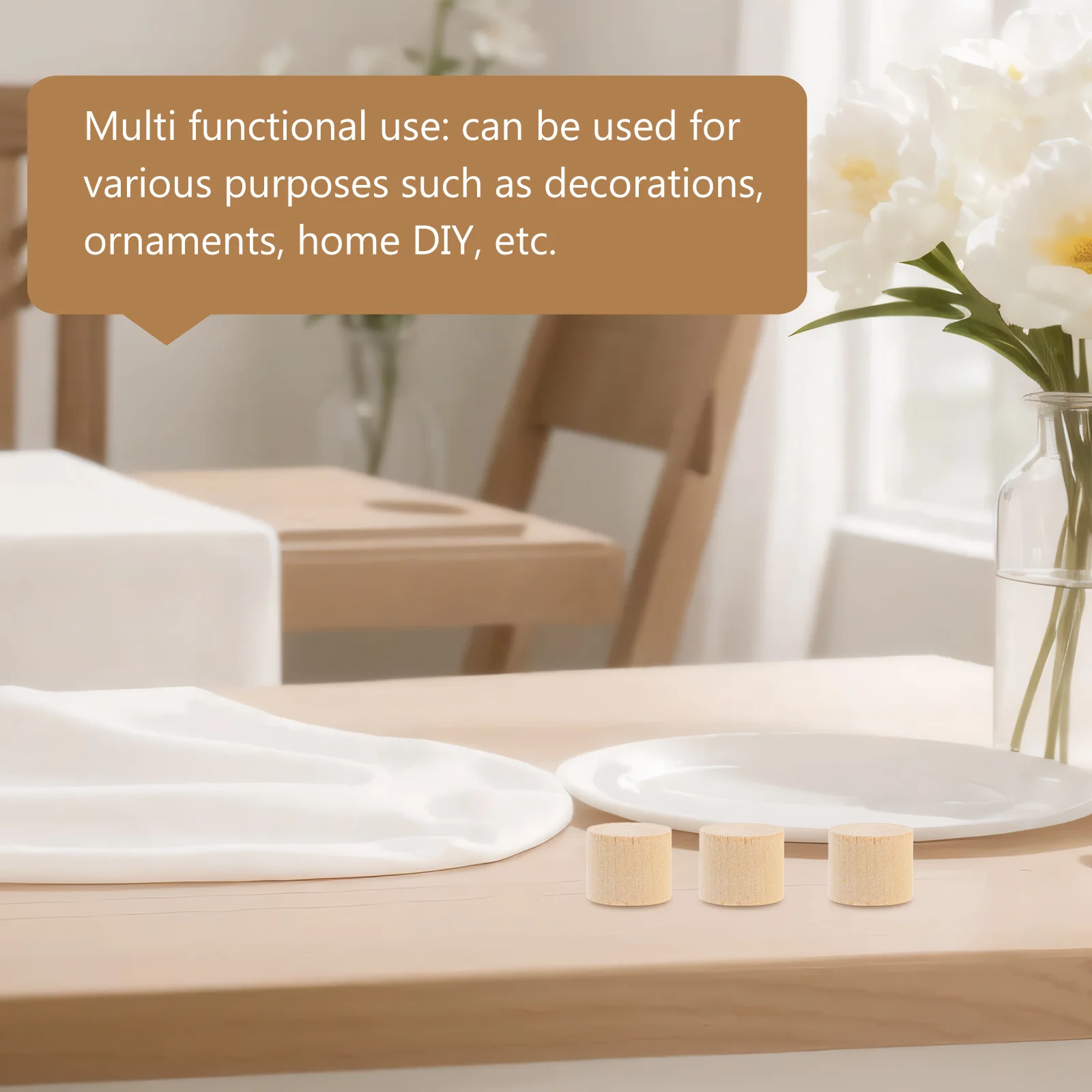 

20Pcs Birch Wood Cylinder Blocks Unfinished DIY Craft Supplies for Handmade Decorative Wooden Block Projects Bulk