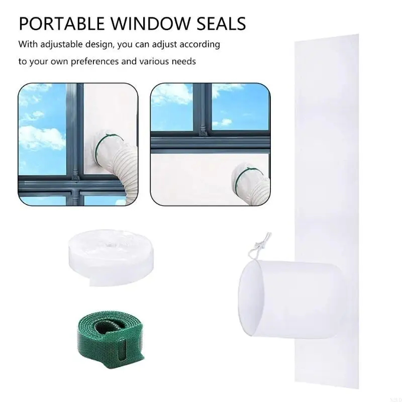 Portable Air Conditioner Window Vent Set Sliding Seal Accessory for Mobile and Dryer Adjustable Length Designs N2UD