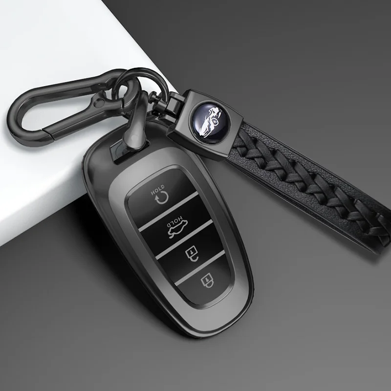 TPU Car Remote Key Case Cover Shell Fob For Hyundai Tucson Solaris Sonata Hybrid NEXO NX4 Santafe DN8 3 4 Buttons Bag Accessorie