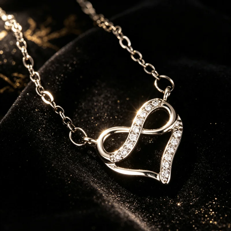 CAOSHI Infinite Heart Design Two Color Available Pendant Necklace Romantic Charming Jewelry Gifts for Women Trendy Accessories