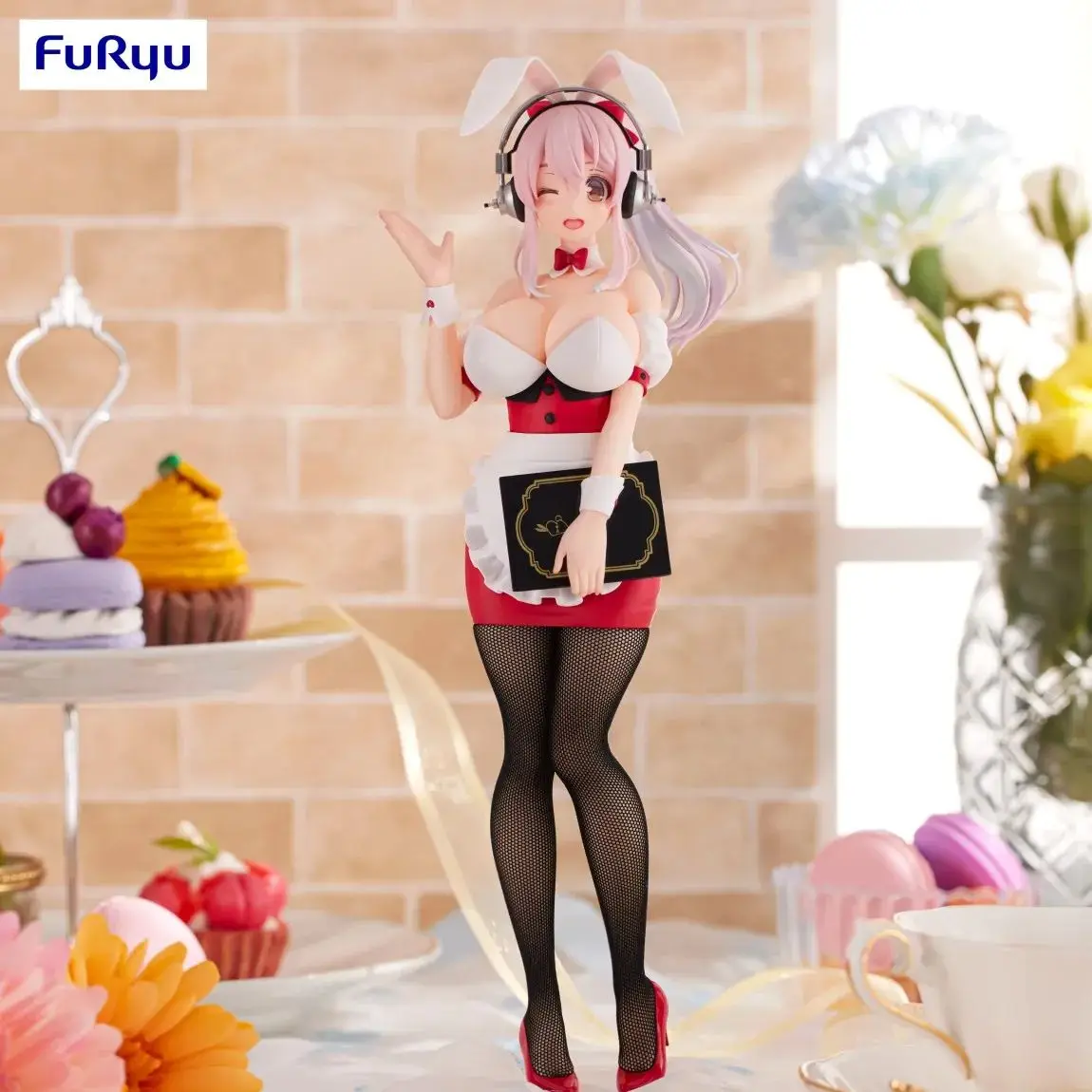 

Judai Original Furyu BiCute Bunnies Super Sonico Waitress Bunny Girl PVC Action Figure Model Doll Toys