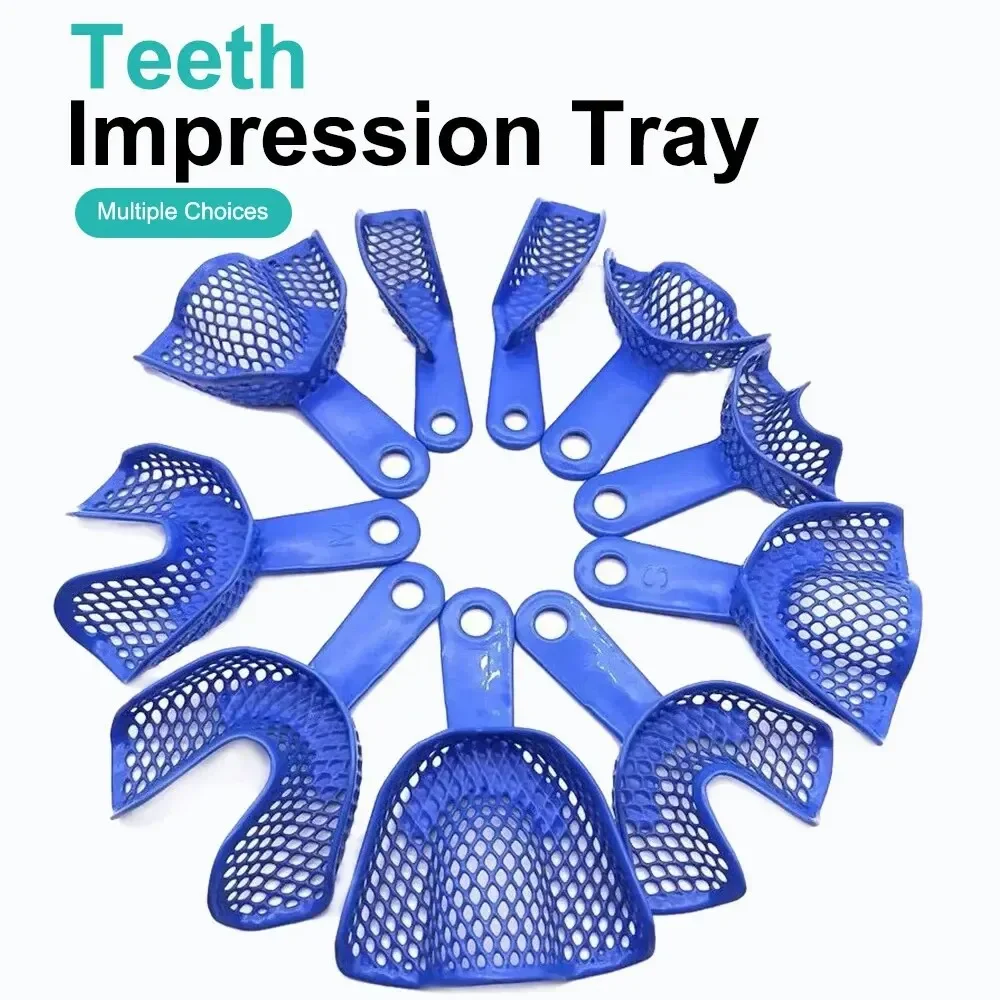 XYSZ 2Pcs Dental Plastic-Steel Tray Teeth Trays Dental Impression Trays Dental Oral Impression Trays Mesh Shape Dentist Tools