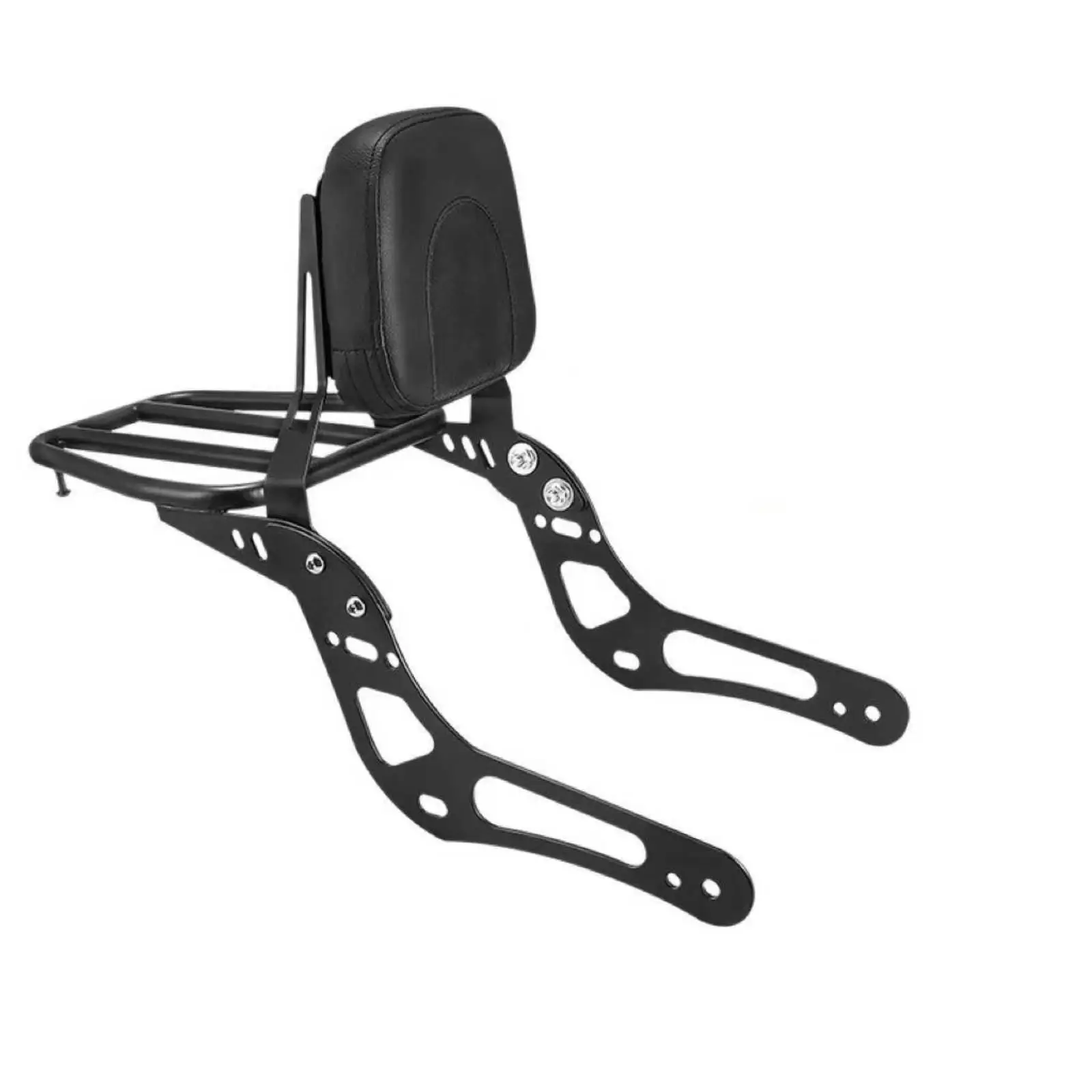 Motorcycle Passenger Comfort Backrest Rack Sissy Bar Luggage Carrier Metal Leather Padded for Sportster Shadow