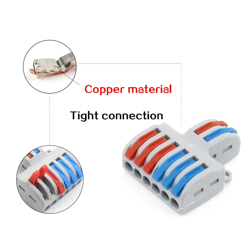 1PCS Fast Electrical Wires Connectors Universal Compact Splitter Lamp Wiring Cable Connector Push-in Conductor Terminal Block