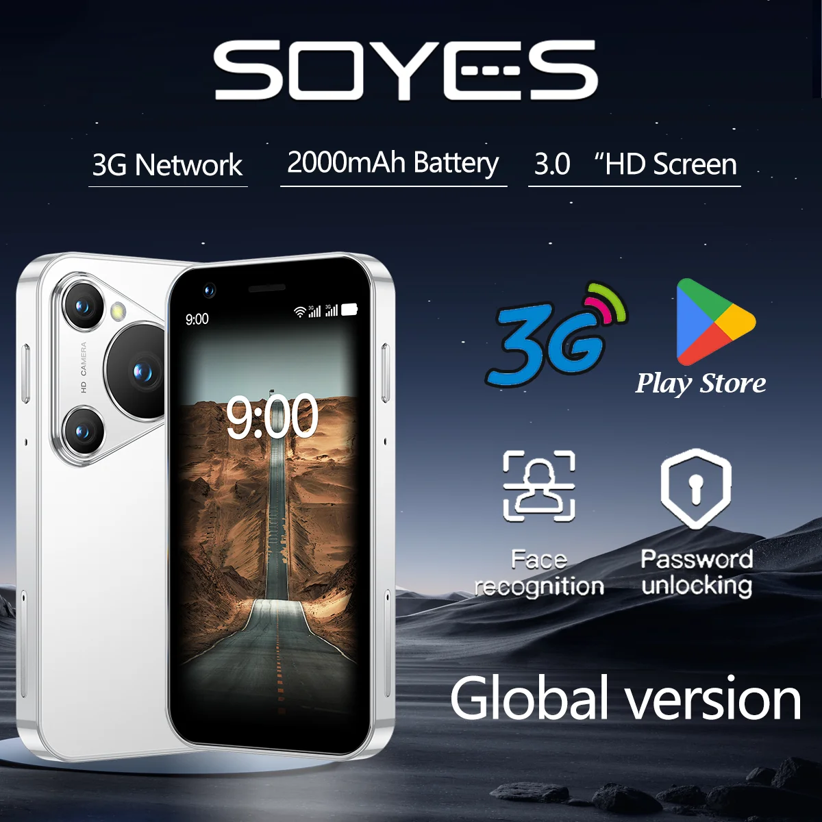 SOYES P70 Pro Max is the world's smallest 3.0-inch high-definition Android phone | 2GB+16GB 2000mAh dual SIM | Google Play certi