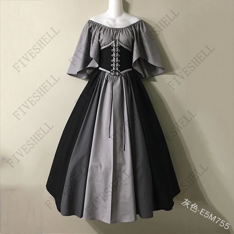 Cosplay Victorian Costume para Mulher, Medieval, Renascença, Azul, Verde, Espartilho, Adulto, S-XXXXXL, 2024