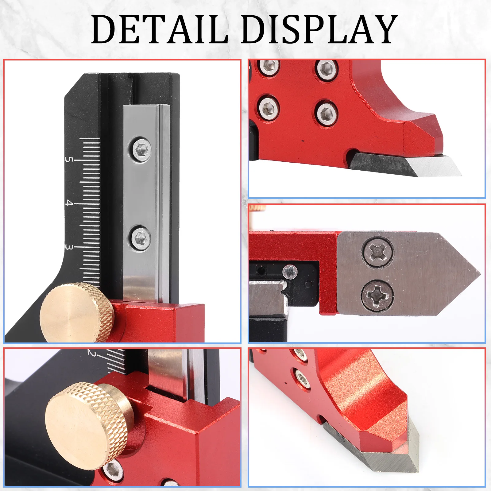 

Woodworking Height Gauge DIY Aluminum Alloy Depth Gauge Adjustable Measuring Tool for Workbench Saw Table and Router Tables