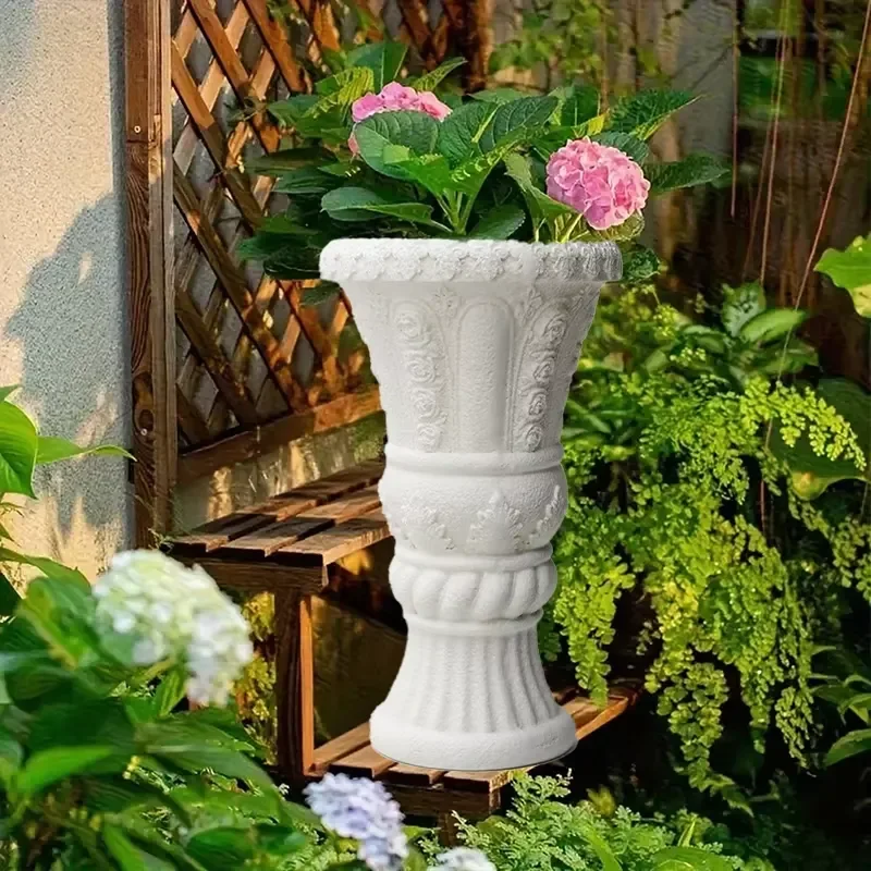 for Resin Rose Flower Pot Craft Creative Succulent Planter for Balcony Desk Luxury Decor with Vivid Petal Details