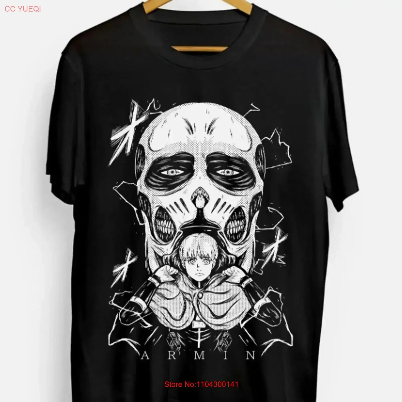 Anime Armin Arlelt Attack On Titan SNK Black T Shirt Size S 5XL vintage Washed designer clothes Top For Everyday Wear Stretched