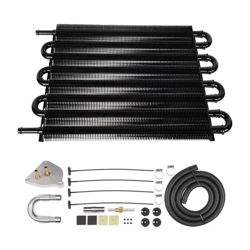 Universal Car Radiator Kit Air Conditioning 8-Row Condenser With Transmission Connector-A91R