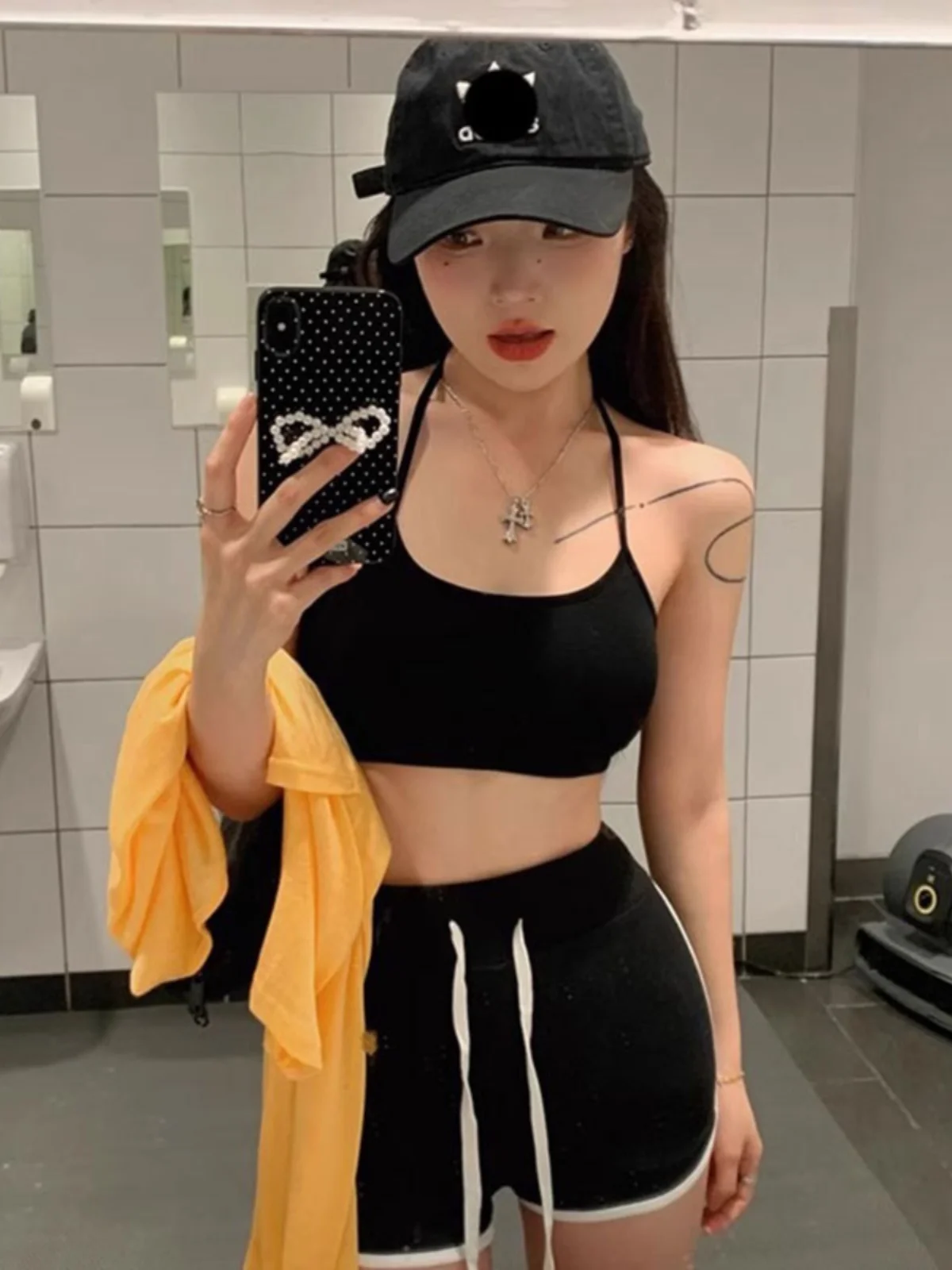 American Style Small Strap Vest Women Outerwear Summer Inner Match Beautiful Back Bra Integrated Base Chest Pad Back Exposure...