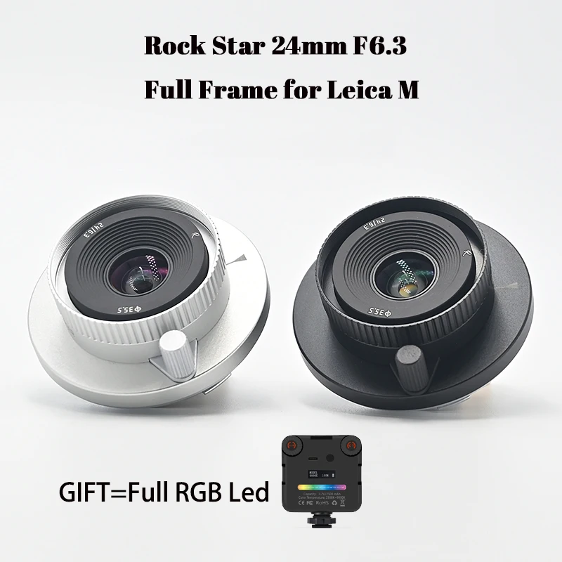 Rock Star 24mm F6.3 Full Frame Ultra wide Angle Manual Focus Camera Lens for Leica M Mount Camera M2 M3 M4 M5 M9 M9P New Release