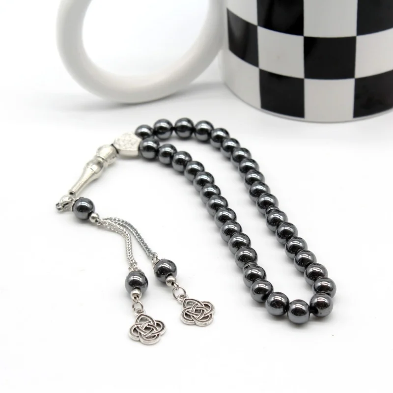 Exquisite black gallstone 8 mm 33 rosary beads beaded Islamic Arab Turkish prayer beads bracelet