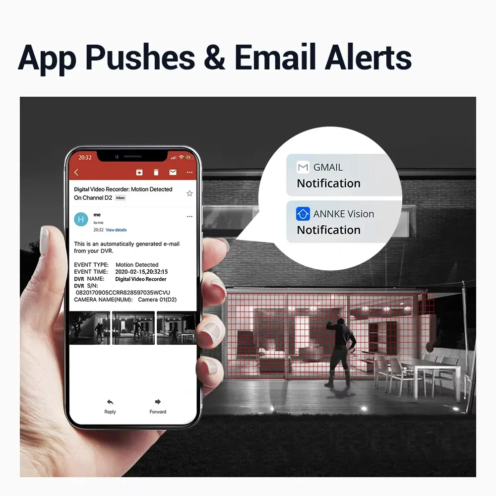 ANNKE 4CH 5MP DVR نظام الكاميرا الأمنية 4 قطعة 1080p HD في الهواء الطلق TVI CCTV كاميرا مراقبة #4