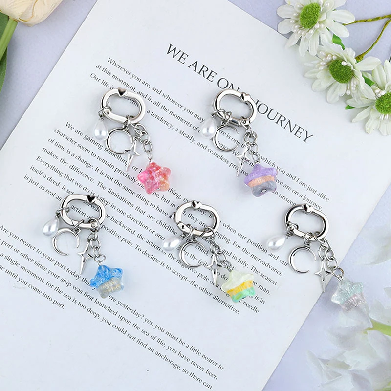 1 Piece Exquisite Y2K Layered Star Fashion Cute Colorful Keychain Bag Pendant Women Party Daily Gifts