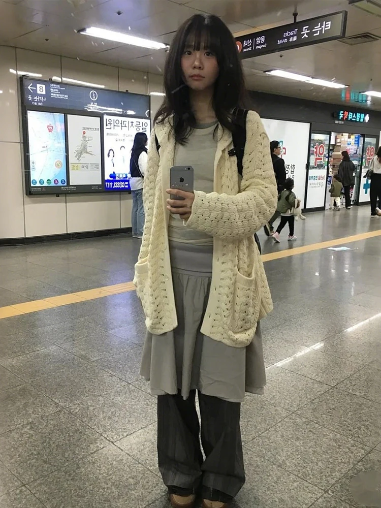 เสื้อสเวตเตอร์ Nibber Basics สำหรับผู้หญิง สไตล์ลำลอง แขนยาว ติดกระดุม มีกระเป๋า ยืดหยุ่น สวมใส่ได้ทุกวัน คลาสสิก เรียบง่าย เทรนด์ฤดูใบไม้ร่วง เสื้อคลุมคาร์ดิแกน