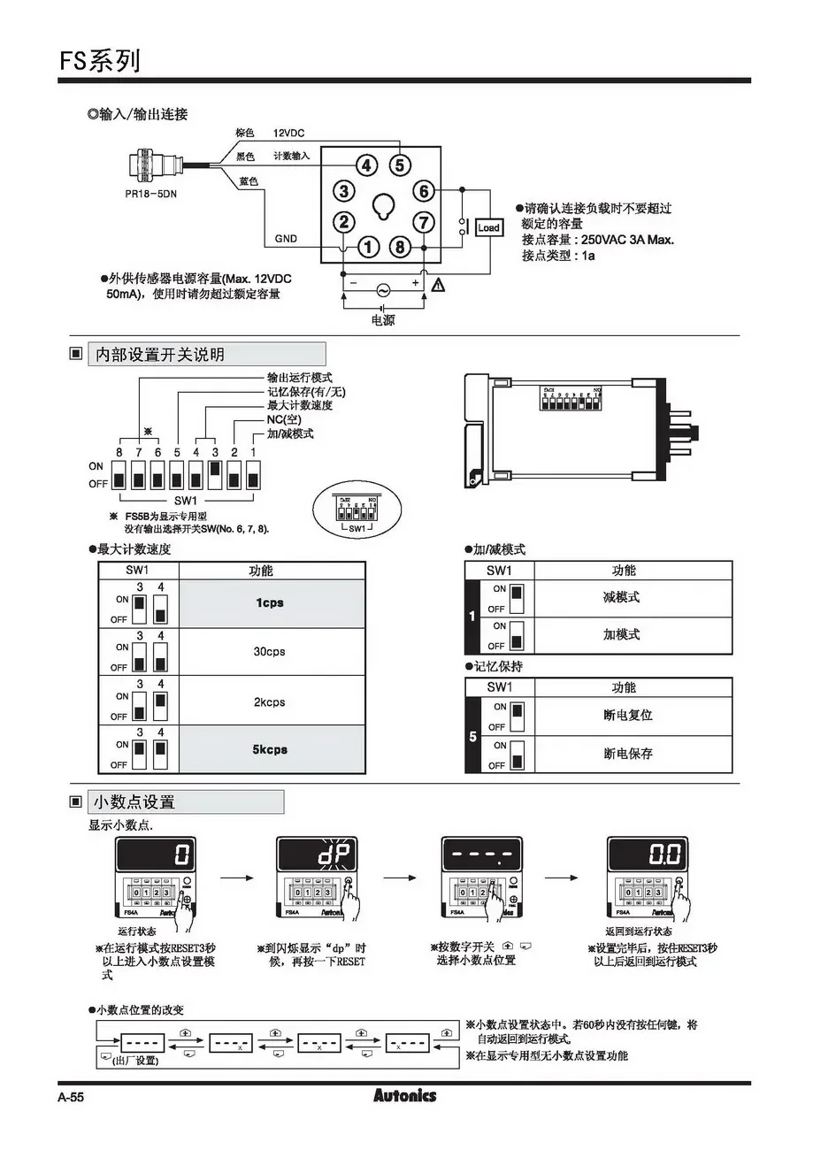 カウンター/タイマー FS4A FS4-1P4 ホームオートメーションおよび制御用電子部品