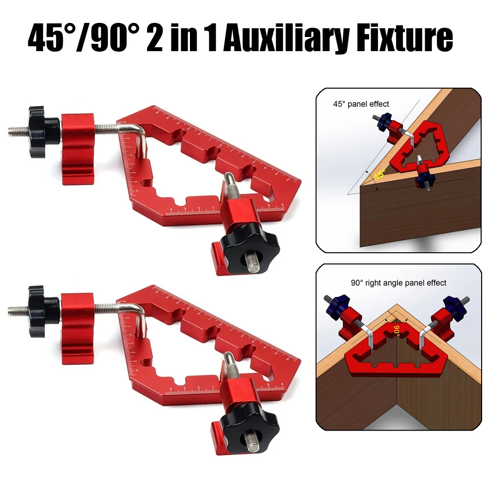 45/90 Degree Positioning Squares Right Angle Clamps for Picture Frame Box Cabinets Drawers Al Alloy Corner ClampWoodworking tool