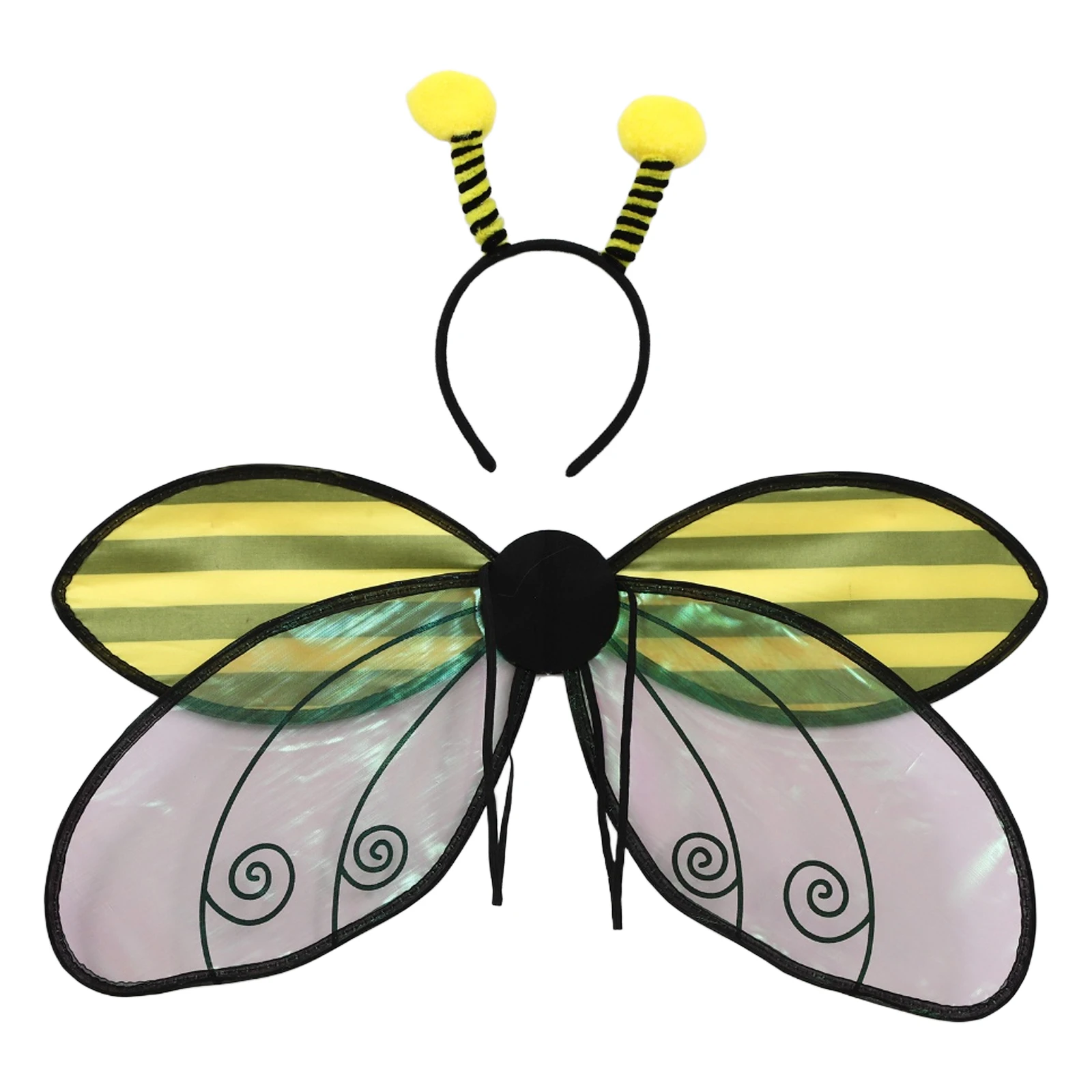 Aile de coccinelles pour adultes et filles, Costumes d'halloween, ailes d'abeille, bandeau pour scène, Cosplay, accessoires de mascarade, aile d'insecte
