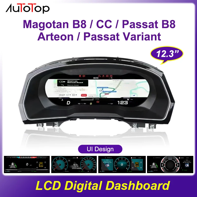 AUTOTOP 12,3 1920*720 Linux Auto LCD Digital Dashboard Cluster Für VW Magotan B8 / CC / Passat B8 Arteon / Passat Variante – Detail 1