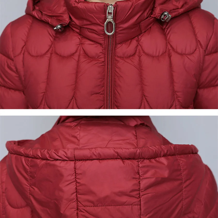 Winter übergroße 6xl Kapuze Baumwolle gepolstert schlanken Mantel mittellange Frauen warmen dicken Mantel Basic feste Outwear Schnee tragen Parkas