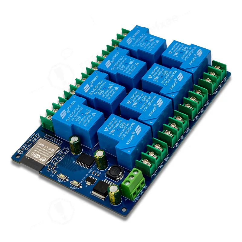 ESP32 WiFi Bluetooth 8 Way 30A Relay Expansion Board DC 5V Open Source Smart Switch Module for DIY IoT Secondary Development