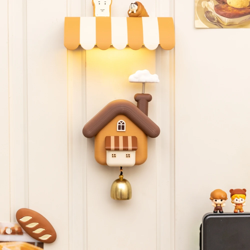 Vintage Cartoon Bird Wind Chimes Doorbell Whiteboard Fridge Stickers Home Kitchen Door Opening Reminder Decor Christmas Gift