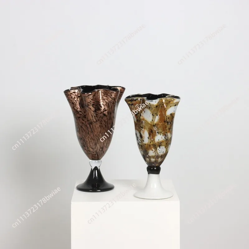 Scandinavian style tall retro flow pattern glass vase classy living room restaurant desktop hydroponic flower arrangement