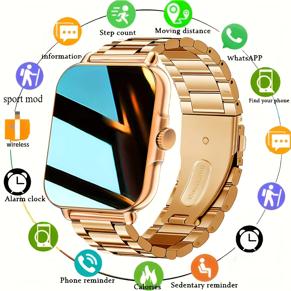 LAXASFIT New Smart Voice Assistant Fitness Band with Call/Text Alerts Multiple Exercise Modes Smartwatch Weather