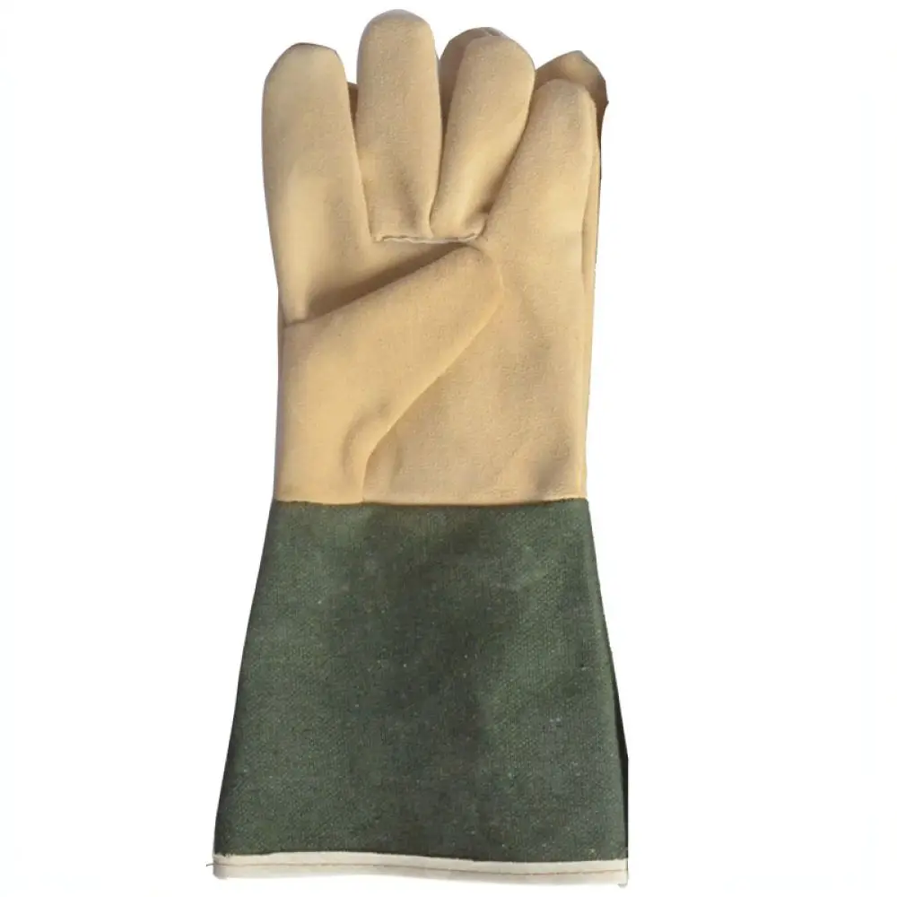 Heat Resistant Welding Gloves Cowhide Leather Canvas Cuff Protective Handgear For Metal Processing Industrial Safety Supplies